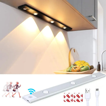 Night Light Motion Sensor Light Wireless Ultra Thin USB LED for Kitchen Cabinet Bedroom Wardrobe Indoor Lighting